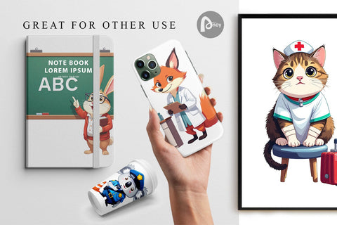 Digital Paper Career Animals Digital Pattern artnoy 