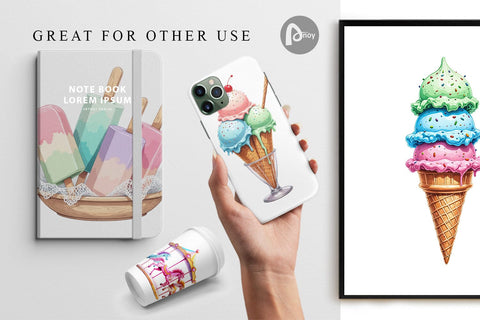 Digital Paper Carnival Ice Cream Digital Pattern artnoy 