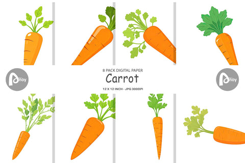 Digital Paper Carrot Digital Pattern artnoy 
