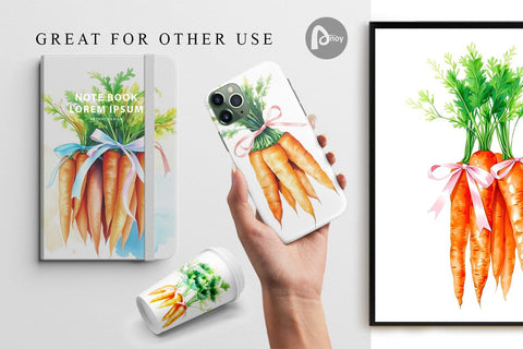 Digital Paper Carrot Digital Pattern artnoy 