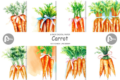 Digital Paper Carrot Digital Pattern artnoy 
