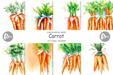 Digital Paper Carrot Digital Pattern artnoy 