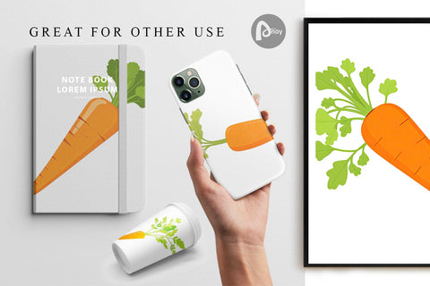 Digital Paper Carrot Digital Pattern artnoy 