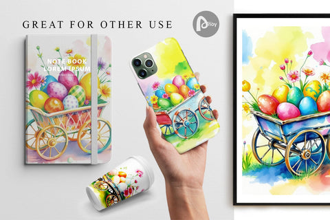 Digital Paper Cart Easter Digital Pattern artnoy 