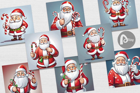 Digital Paper Cartoon Santa Claus Digital Pattern artnoy 