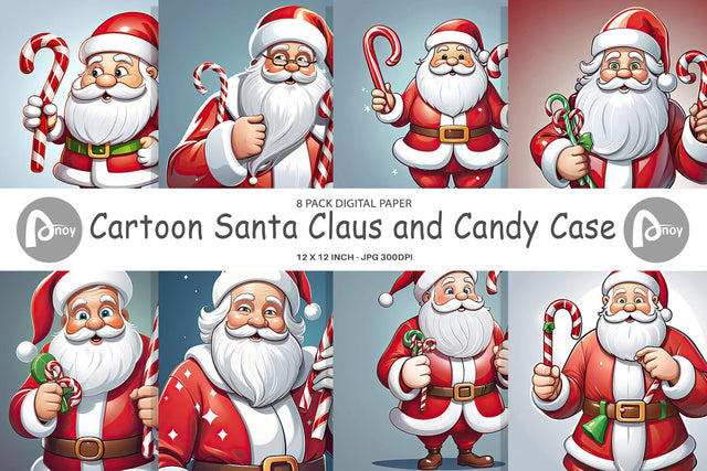 Digital Paper Cartoon Santa Claus Digital Pattern artnoy 