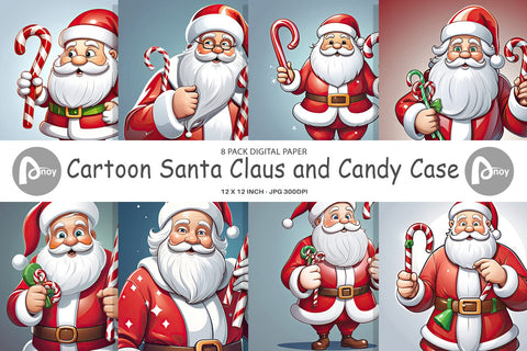 Digital Paper Cartoon Santa Claus Digital Pattern artnoy 