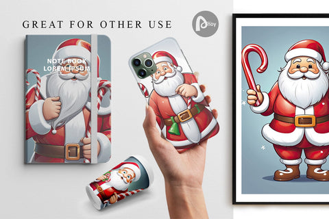 Digital Paper Cartoon Santa Claus Digital Pattern artnoy 