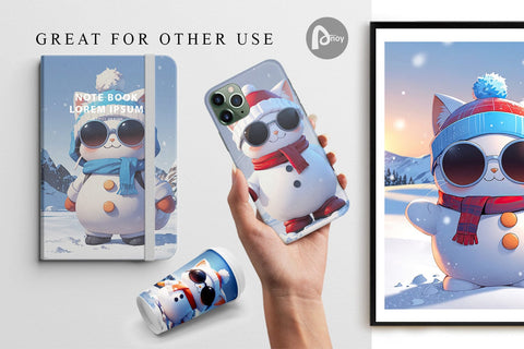 Digital Paper Cat Christmas Digital Pattern artnoy 