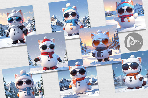 Digital Paper Cat Christmas Digital Pattern artnoy 