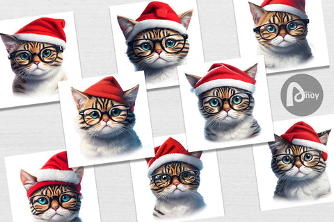 Digital paper Cat Christmas Digital Pattern artnoy 