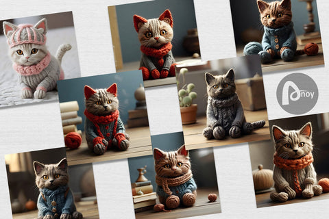 Digital Paper Cat Embroidery Digital Pattern artnoy 