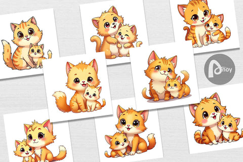 Digital Paper Cat Mother's Day Digital Pattern artnoy 