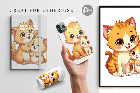 Digital Paper Cat Mother's Day Digital Pattern artnoy 