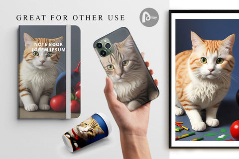 Digital Paper Cat Noel Sublimation artnoy 