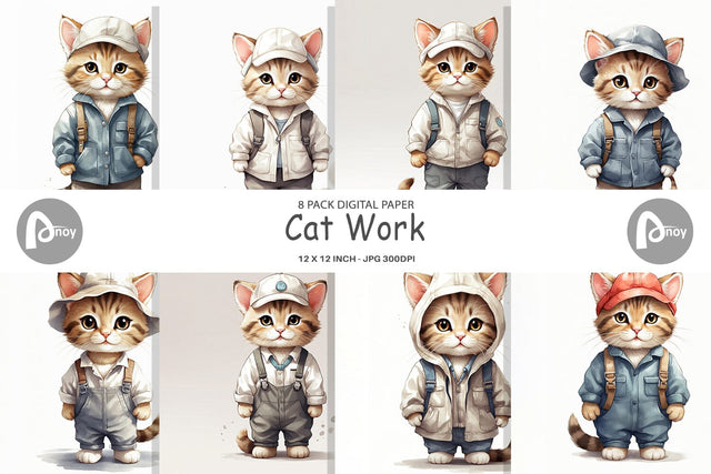 Digital Paper Cat Work Digital Pattern artnoy 