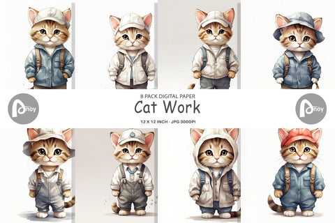 Digital Paper Cat Work Digital Pattern artnoy 