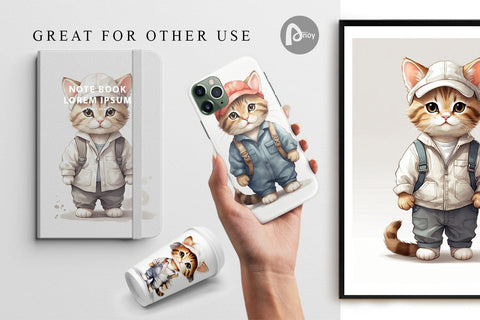 Digital Paper Cat Work Digital Pattern artnoy 