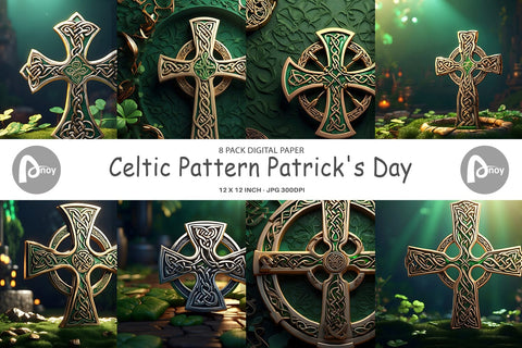 Digital Paper Celtic Pattern Patrick Day Digital Pattern artnoy 