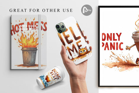 Digital Paper Chaos Caffeine Sarcastic Quotes Digital Pattern artnoy 