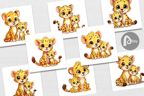 Digital Paper Cheetah Mother's Day Digital Pattern artnoy 