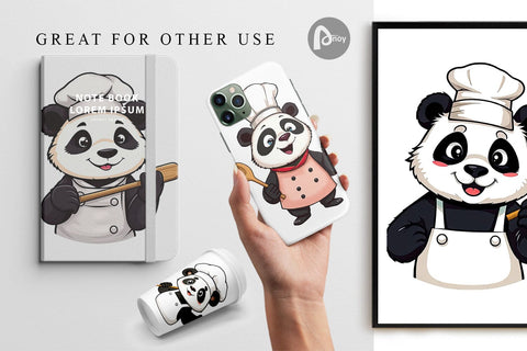 Digital Paper Chef Panda Digital Pattern artnoy 