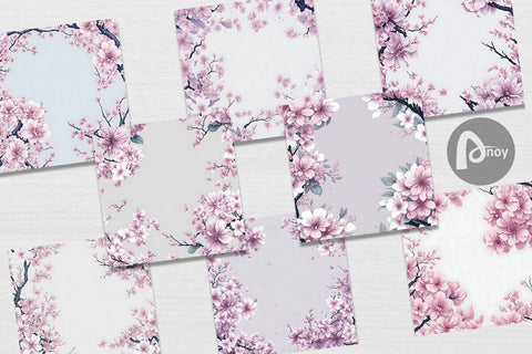 Digital Paper Cherry Blossom Watercolor Digital Pattern artnoy 