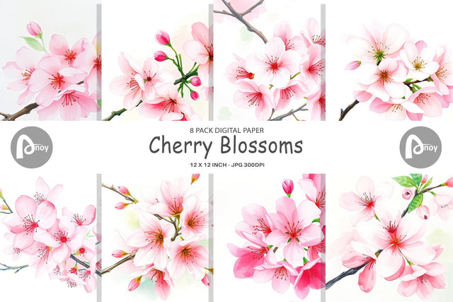 Digital Paper Cherry blossoms Digital Pattern artnoy 