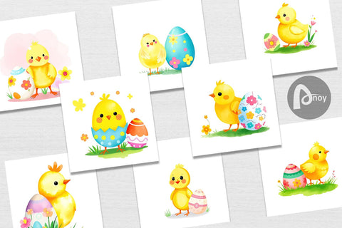 Digital Paper Chick and Egg Digital Pattern artnoy 