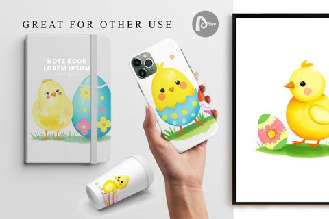 Digital Paper Chick and Egg Digital Pattern artnoy 