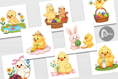 Digital Paper Chicken Picnic Day Digital Pattern artnoy 