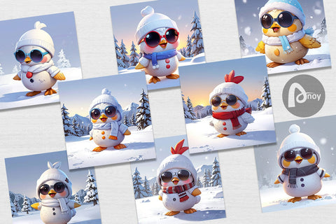 Digital Paper Chicks Christmas Digital Pattern artnoy 