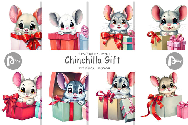 Digital Paper Chinchilla Gift Digital Pattern artnoy 
