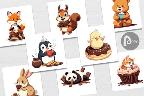 Digital Paper Chocolate Animals Digital Pattern artnoy 