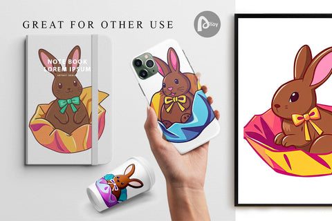 Digital Paper Chocolate Bunny Digital Pattern artnoy 