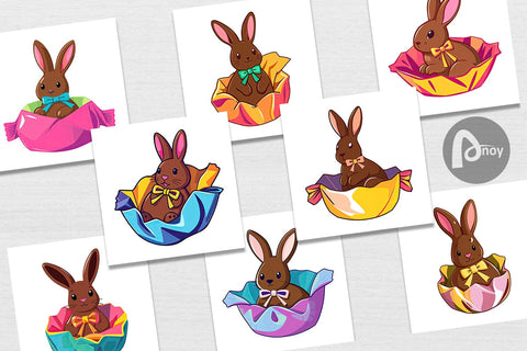 Digital Paper Chocolate Bunny Digital Pattern artnoy 