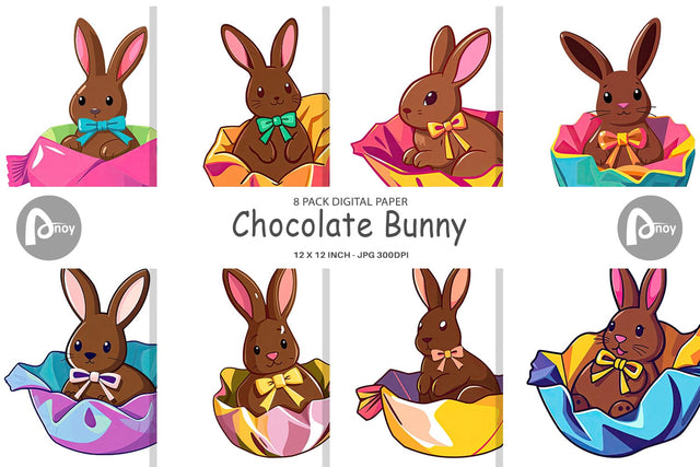 Digital Paper Chocolate Bunny Digital Pattern artnoy 