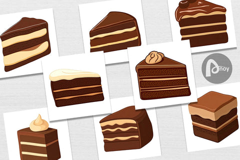 Digital Paper Chocolate Cake Slice Digital Pattern artnoy 