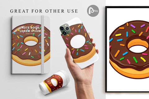 Digital Paper Chocolate Donut Digital Pattern artnoy 