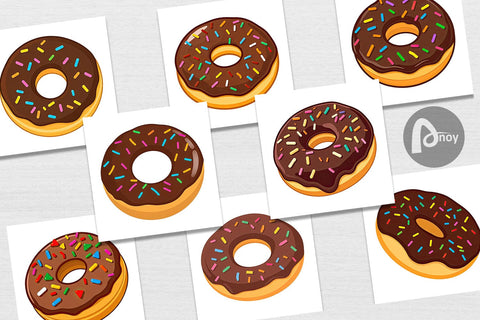 Digital Paper Chocolate Donut Digital Pattern artnoy 