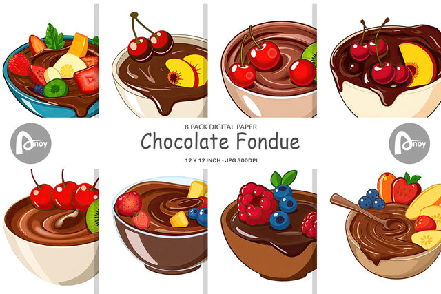 Digital Paper Chocolate Fondue Digital Pattern artnoy 