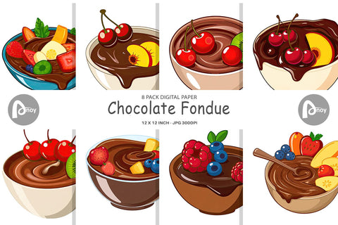 Digital Paper Chocolate Fondue Digital Pattern artnoy 