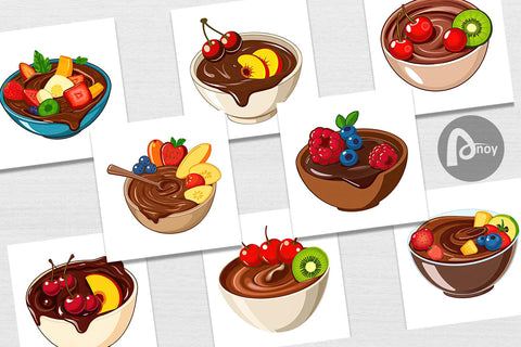 Digital Paper Chocolate Fondue Digital Pattern artnoy 