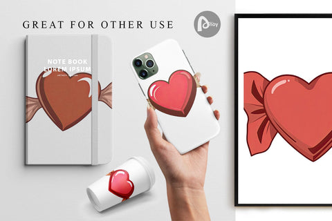 Digital Paper Chocolate Heart Digital Pattern artnoy 