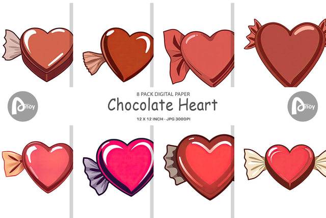 Digital Paper Chocolate Heart Digital Pattern artnoy 
