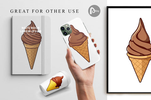 Digital Paper Chocolate Ice Cream Digital Pattern artnoy 