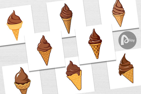 Digital Paper Chocolate Ice Cream Digital Pattern artnoy 