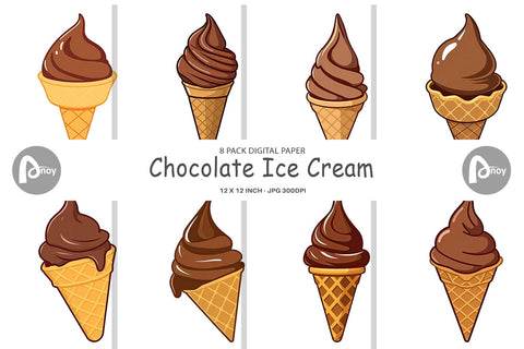 Digital Paper Chocolate Ice Cream Digital Pattern artnoy 