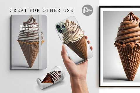 Digital Paper Chocolate Ice Cream Digital Pattern artnoy 