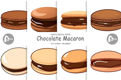 Digital Paper Chocolate Macaron Digital Pattern artnoy 